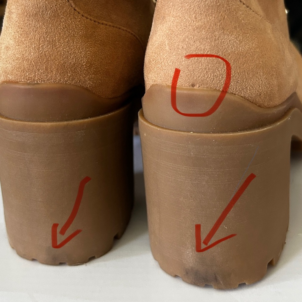Nine West Qwork2 Women's Lug Sole Boots Natural Size 8.5 - Picture 12 of 13